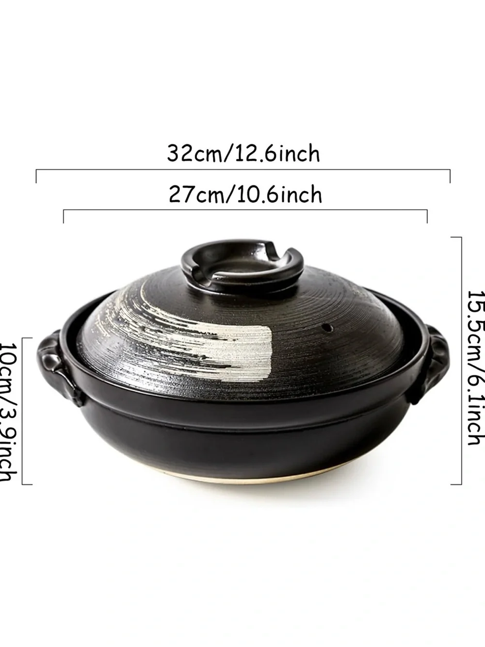 Ceramic Cooking Pot Large Chinese Casserole Earthenware Clay Pot with Lid Heat R